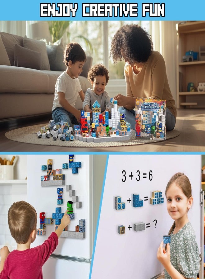 Growsland Magnetic Blocks - 200PCS Magnets Cubes, Magnetic Building Blocks STEM Montessori Sensory Toys for 3 4 5 6 7 8-13 Year Old Boys Girls Birthday for Kids - Image 5